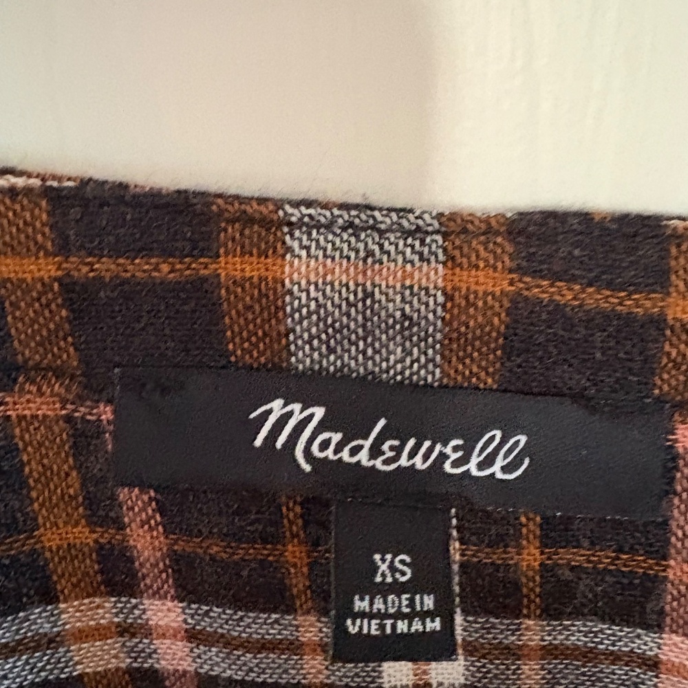 Madewell flannel wrap top XS- Cute and flattering! - Picture 3 of 13